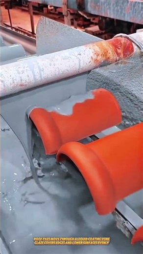 Ceramic Roof Tile Coating Machine Applies Full Surface Glaze Before High Temperature Firing #machine