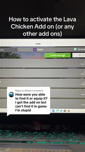 Cómo activar el complemento Lava Chicken en Minecraft