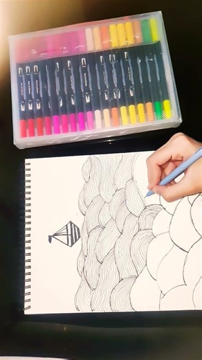 Relaxing Wave Doodle Art 🌊| Easy Zen Drawing Tutorial 😀#relaxingwave#doodleart#easy#zendrawing#art