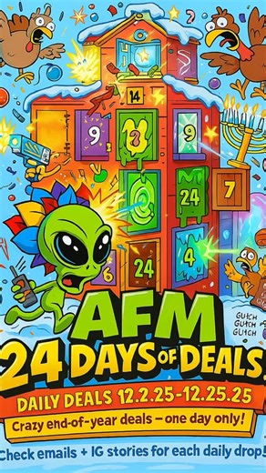 Alien Flower Monkey on Instagram: "December is a month of joy and giving, and we are doing that daily with our 24 days of Advent Calendar sale. Each day for 24 hours we will have a new blowout sale or promotion on different product or collection style. We will email and share the new daily sale each morning so be sure to sign up for our email newsletter and make sure to follow daily."