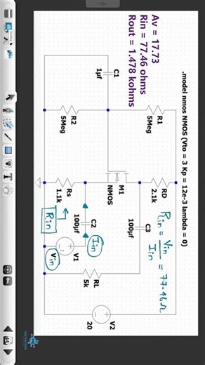 Input Impedance | Common Gate Amplifier | #ltspice | #mosfet #transistoramplifier #microelectronics