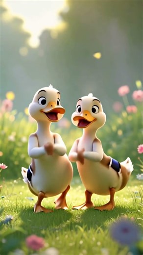 Two Ducks Dancing in a Sunlit Meadow | Cinematic 3D Animation #wildducks #wildduck #dancingduck