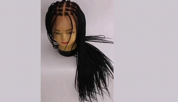 Human Hair Base Full Lace Wig Knotless Box Braided Wigs Bleached Knots With Baby Hair 1b Off Black Color Braids Wig