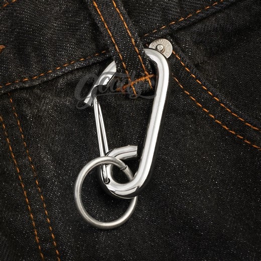 Carabiner Snap Clip , Stainless Steel | Silver Hook Belt Loop Keychain for Mens | Heavy Metal Clasp Keychain - Etsy
