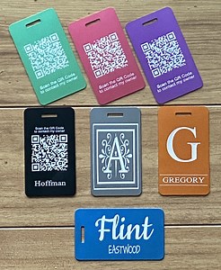 Personalized QR Code Aluminum Luggage Tag: Engraved Monogram Travel ID - Etsy