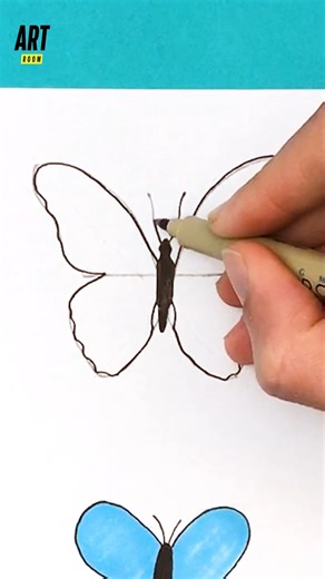You'd never have thought of drawing a butterfly this way 🦋 #artists #artgallery #arts #fineart #instaartist #fanart #artsy #artoftheday #artofvisuals #diy #art #tuto #drawing #drawingidea #howtodraw #artistic #drawingchallenge #artist #satisfying #butterflies | Art Room