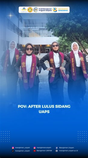 Manajemen UNPAM on Instagram: "POV: sidang UAPS selesai hidup langsung auto slow motion 😌 Penerimaan Mahasiswa Baru (PMB) Universitas Pamulang Gelombang llI 🗓️ 23 Januari 2026 - 12 Februari 2026 Follow us : Info seputar kampus @manajemen_unpam Info seputar akademik @manajemenunpam Daftarkan Dirimu sekarang di Prodi Manajemen! (pmb.unpam.ac.id) Pilihan Konsentrasi Program Studi Manajemen Program Sarjana - Digital Marketing - Sumber Daya Manusia - Keuangan #manajemen #manajemendigitalmarketing #