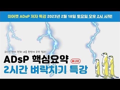 ADsP 핵심요약 5시간 벼락치기 특강 _live stream 녹화