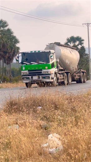 FUSO Cement Truck Trailer Driving On The Road #automobile #truckdriver #vahicles #trucking