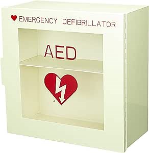 Levida AED Cabinet Wall Mount - Steel AED Defibrillator Storage Case with Clear Window Fits Univeral AEDs - First Aid Defibrillator Cabinet for Schools, Offices, Public Places (14.1 x 7" x 13.75"): Amazon.com: Industrial & Scientific