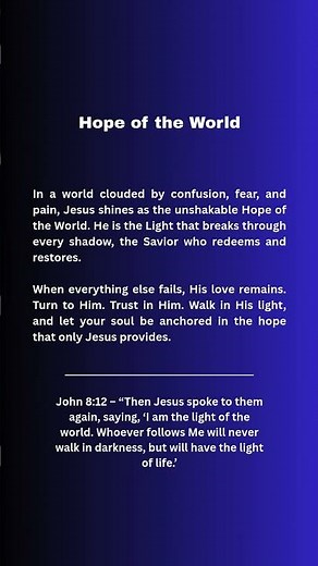 Jesus, the Hope of the World