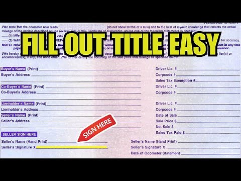 How To Fill Out A New Jersey Vehicle Title When Buying Or Selling A Car