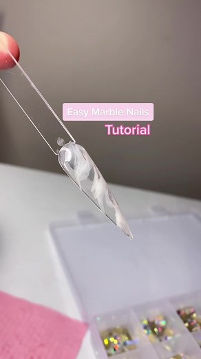 Easy Marble Nails Tutorial with Gel Polish