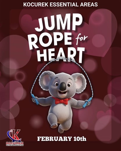 Kocurek Elementary Essential Areas on Instagram: "❤️ JUMP ROPE FOR HEART is coming soon! ❤️ Kocurek families—get ready for a high-energy, heart-pumping tradition! Our students will be jumping their way to fitness and fun during our Annual Jump Rope For Heart Event on February 10th! 🎉💪 Each class will show off their jump rope skills in a friendly grade-level competition as they race, hop, and jump toward the title of Kocurek’s Jump Rope Champion! 🏅✨ This event is all about staying active, buil
