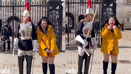 “Do not touch the King’s Guard!” British guard yells at Thai woman