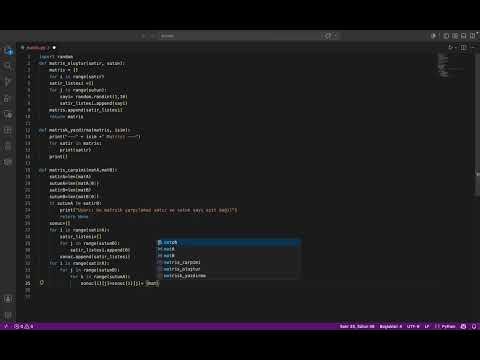 Visual Basic Dersi Uygulama Ödevi - Python ile Matris Çarpımı