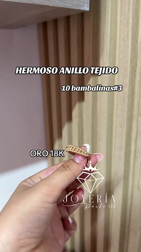 Anillo Tejido Balines 18K - Entrega Inmediata