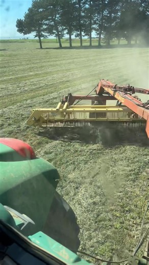 Raking Alfalfa with John Deere Tractors