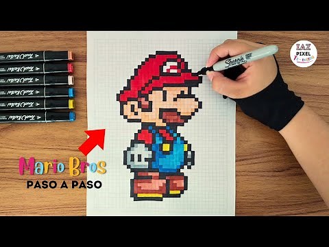 Como pintar a MARIO BROS en PIXEL ART – Tutorial paso a paso #pixelart #mariobros