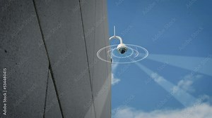 Security camera scans with motion graphics and animation. CCTV.