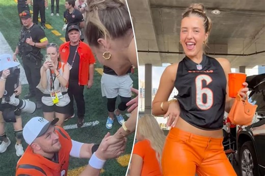 Jake Browning has special moment with fiancée after Bengals heroics: 'First time'