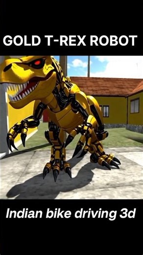 Franklin became gold T-Rex robot indian bike driving 3d game 🤯|#gta #ibd3d #gaming #shorts