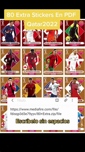LINK 80 EXTRA STICKERS EN PDF PARA IMPRIMIR ALBUM QATAR2022 #mundial #sobres #figuritas #nuevo #parati #fyp #futbol #qatar #qatar2022 #world #panini #album #imprimir #Figurinpdf