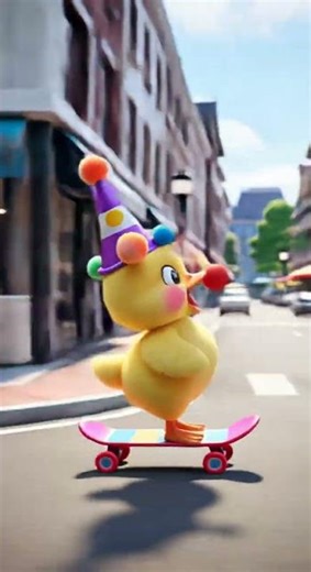 The little duck turned into a clown and stole the show with funny tricks #funny #duck #clown