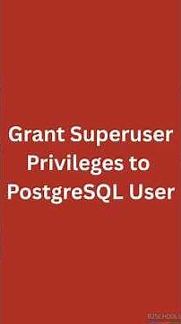 How to grant superuser privilege to PostgreSQL user