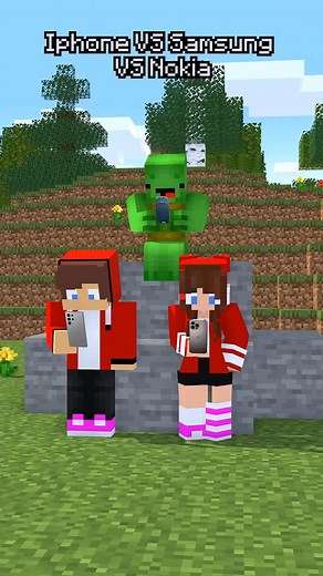 558K views · 14K reactions | IPhone vs Samsung vs Nokia - Mikey Minecraft Animation | Eystreem Gaming | Facebook