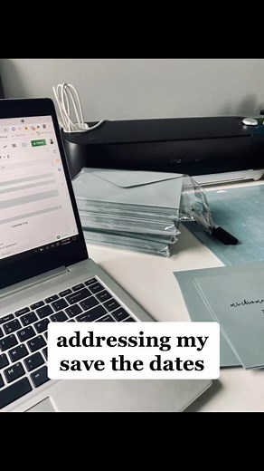 DIY Save the Date envelope addressing using my Cricut! #UltaSkinTok #wedding #weddingtiktok #diywedding