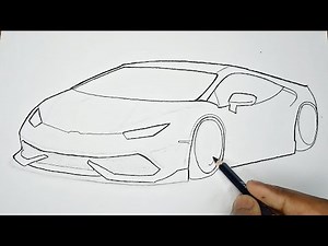 Lamborghini Huracán Car Drawing Tutorial 🔥 HOW TO DRAW LAMBORGHINI !