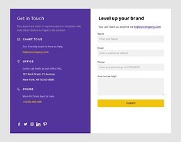 Contacts and social icons - Html Code Example by Nicepage