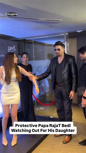 Bollywood Hungama🎥 on Instagram: "Rajat Bedi standing like a rock behind daughter Vera as she gets used to the spotlight"