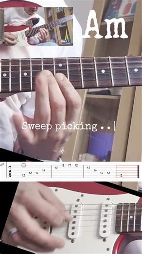 sweep picking | Am | #guitarlesson
