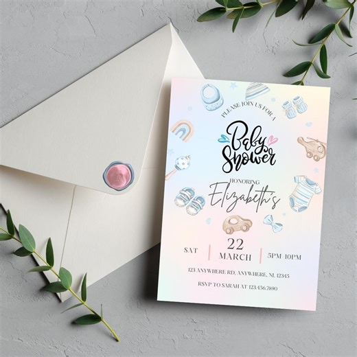 Unisex Baby Shower Invitation - Etsy