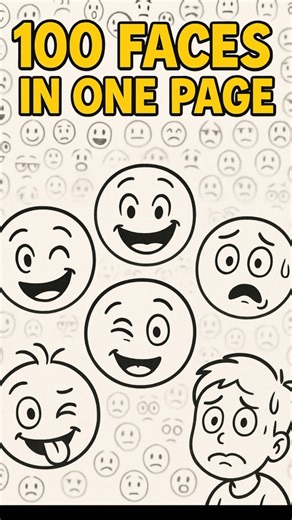 100 Faces in 1 Page 😱 | Doodle Art Challenge ✏️”#shorts #ytshorts #doodle #doodleart