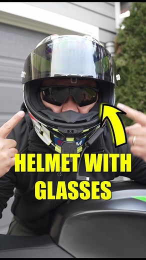 Replying to @Mr.Unknown how to put on a motorcycle helmet with eye glasses #motorcycles #motorcyclehelmet #motorcyclesoftiktok #sportbike #bikelife