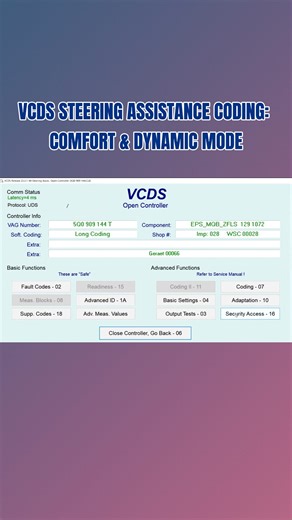 VCDS STEERING ASSISTANCE CODING: COMFORT & DYNAMIC MODE #vcds #steeringassistance #comfortmode #dynamicmode #vag #audi #vehiclecoding #automotivediagnostics #autoexplain #professionaltechnician | Auto Explain-Explains Everything About Automotive