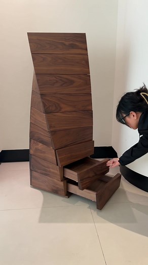 Twisted Drawer unit cabinet Wooden cabinet Drawer unit #reelsfbシ #fbreelsfypシ゚ #woodworking #woodcabinet #wooddrawer #DrawerUnit | Unique Decor Ideas