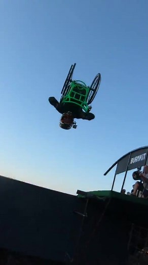 Wheelchair Front flip on Mega ramp 🤯 @Aaron Wheelz is a freaking savage! #nitrocircus