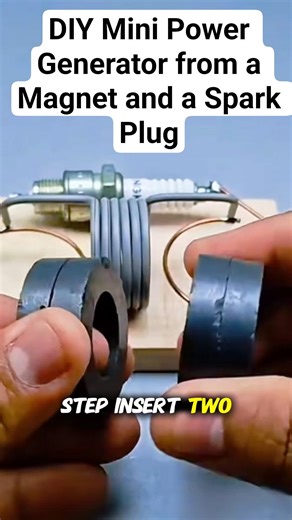 DIY Mini Power Generator from a Magnet and a Spark Plug #hacklife #viralshorts #shorts #fypシ゚viral