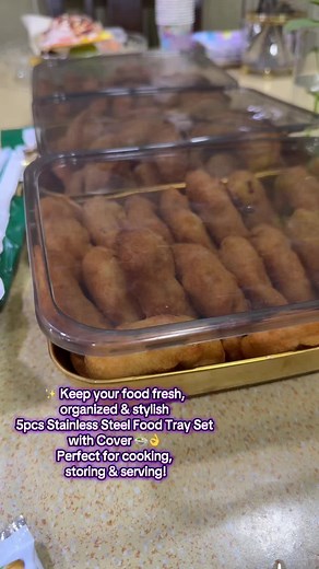 Stainless Steel Food Tray Set for Stylish Food Storage