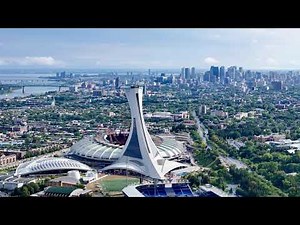 Montreal Aerial View | Olympic Stadium & Downtown Skyline 4K Drone