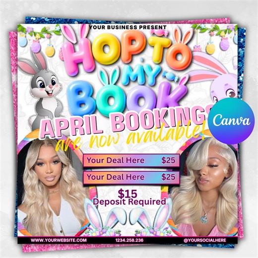 April Booking Flyer, Spring Booking Flyer, Spring Braids Flyer, Spring Break Flyer, Spring Break Special, Spring Deals, Spring Hair Flyer - Etsy