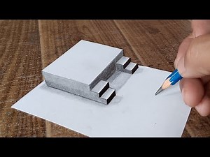 How to draw 3d stage on paper for beginners