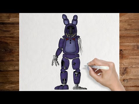 How to draw Withered Bonnie