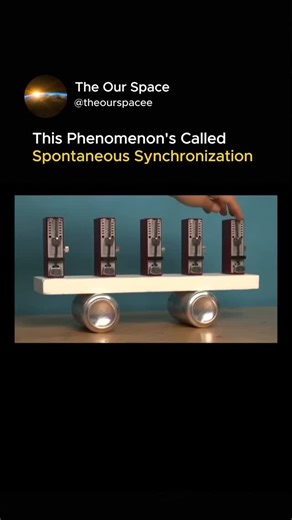 The Our Space on Instagram: "Spontaneous synchronization is a remarkable collective effect observed in nature, whereby a population of oscillating units, which have diverse natural frequencies and are in weak interaction with one another, evolves to spontaneously exhibit collective oscillations at a common frequency Are you ready to explore Space 🔭 🌌 Do you love Space❔ ❤️ #Science #experiment #synchronization #clocks #nature #knowledge #facts #physics"