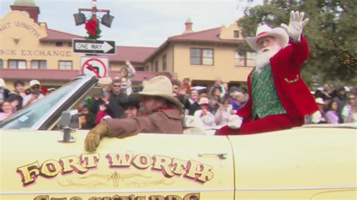 Cowboy Santa kicks off holiday season with longhorns and a packed parade in Fort Worth Stockyards