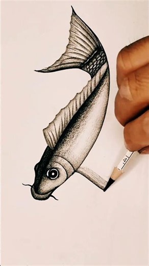 Realistic Fish Drawing Step by Step 🐠 | Easy Pencil Sketch #shorts